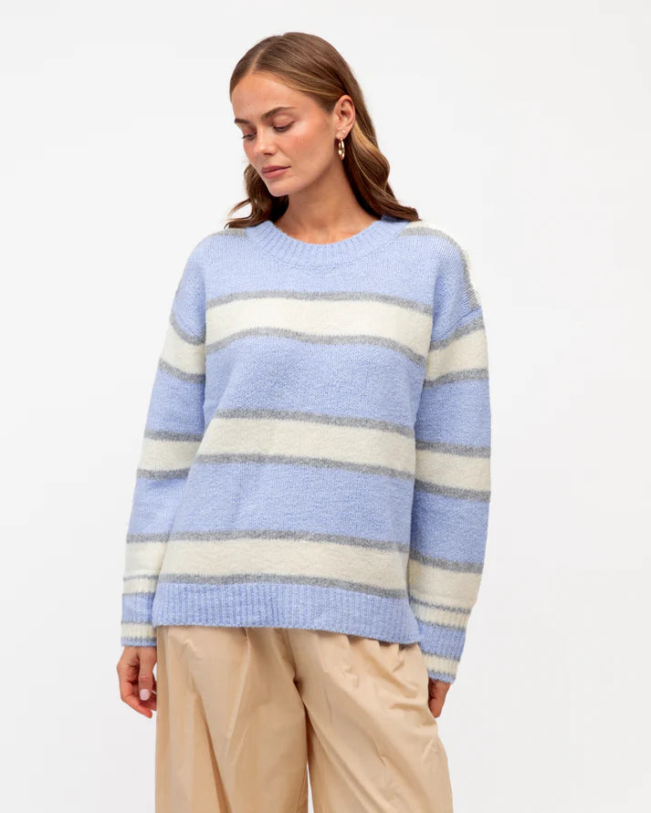Catie Stripe Knit Blue