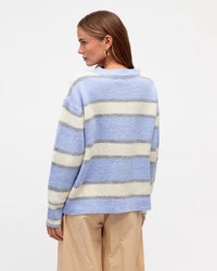 Catie Stripe Knit Blue