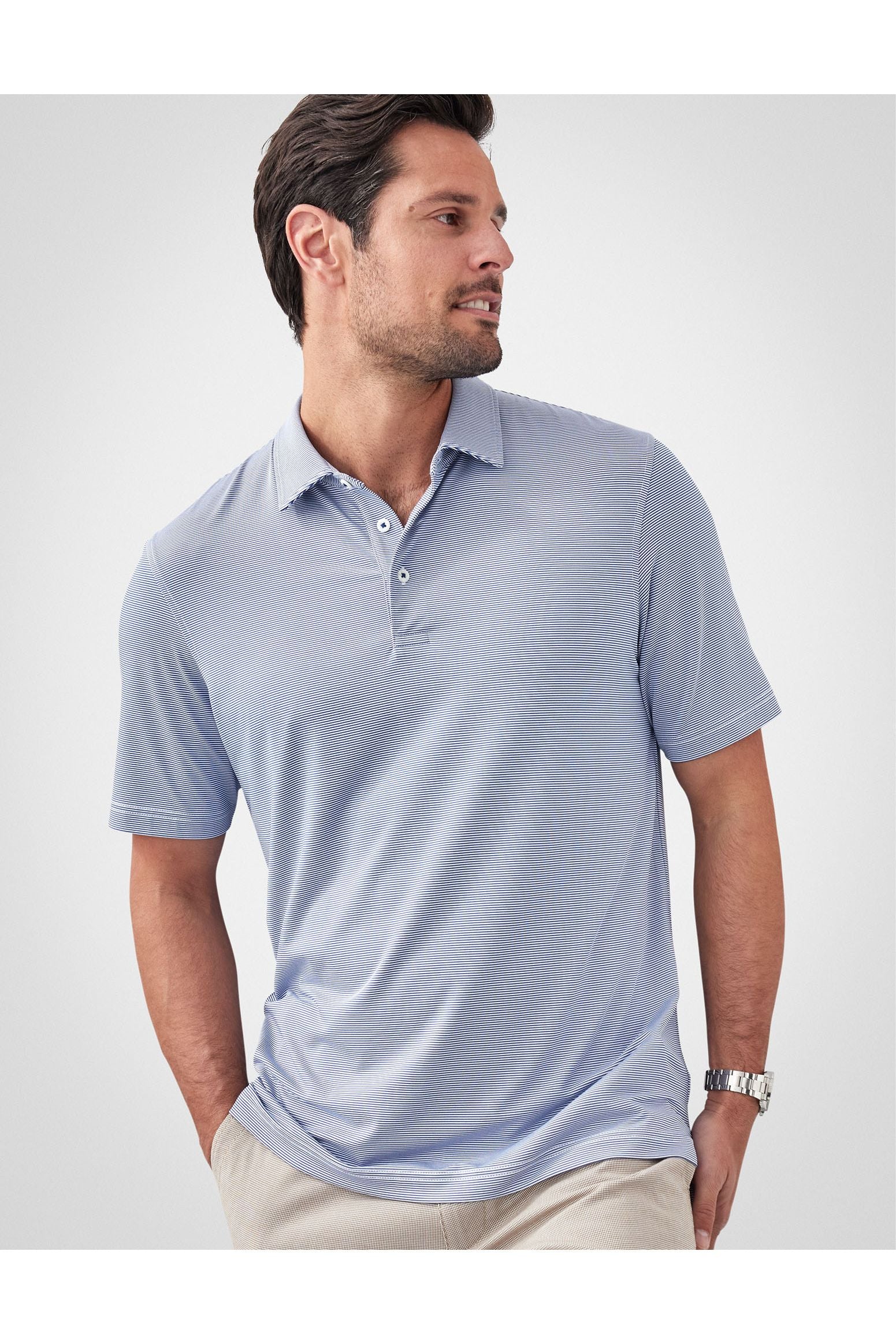 Gazflex Stripe Polo Blue