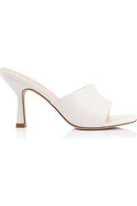 Petracca Heeled Mules White