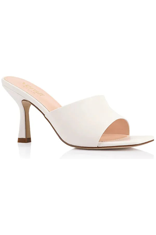 Petracca Heeled Mules White