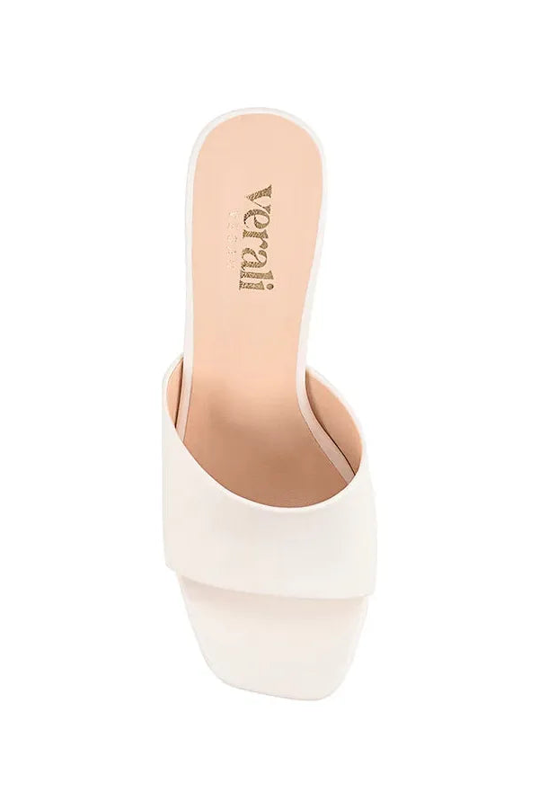 Petracca Heeled Mules White
