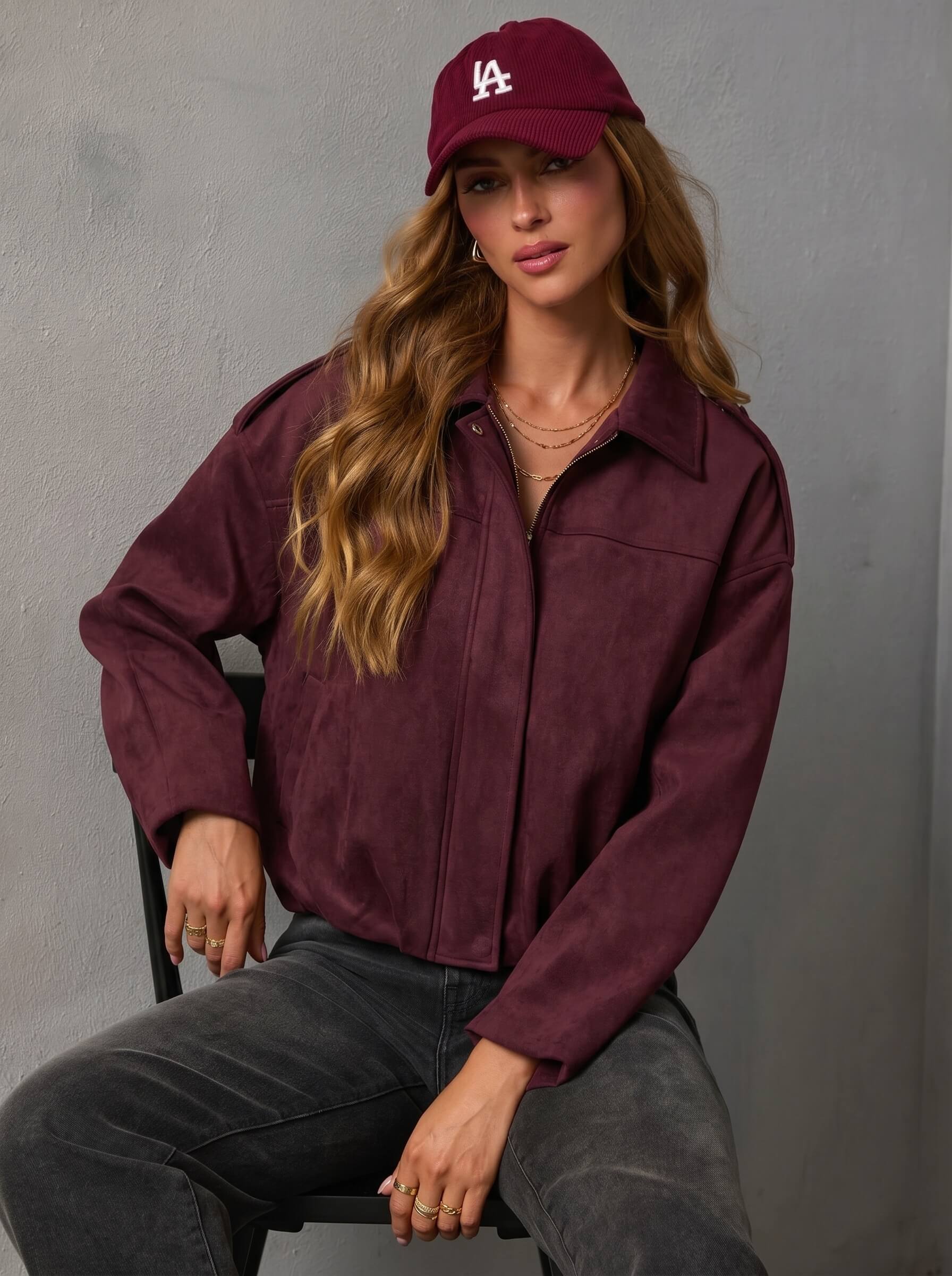 Sadie Bomber Jacket Wine