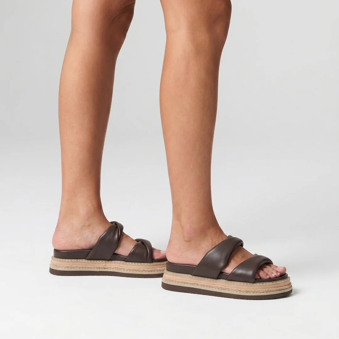 Teagan Flatform Slide Chocolate