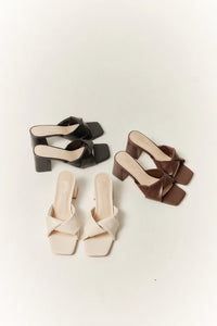 Stella Block Heel Mules Chocolate