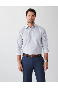 Non Iron Dobby Mini Check Shirt Navy
