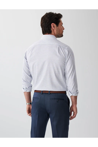 Non Iron Dobby Mini Check Shirt Navy