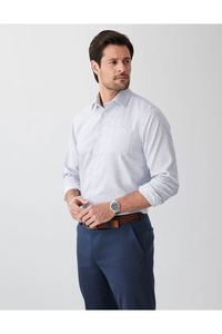 Non Iron Dobby Mini Check Shirt Navy