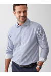 Non Iron Twill Stripe Shirt Navy