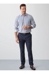 Non Iron Twill Stripe Shirt Navy