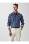 Easy Care Geo Print Shirt Navy