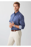 Easy Care Geo Print Shirt Navy