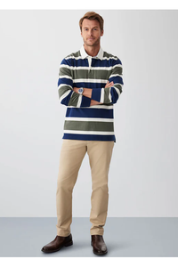 Block Stripe Rugby Khaki
