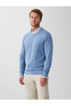 Cotton Textured Crew Blue