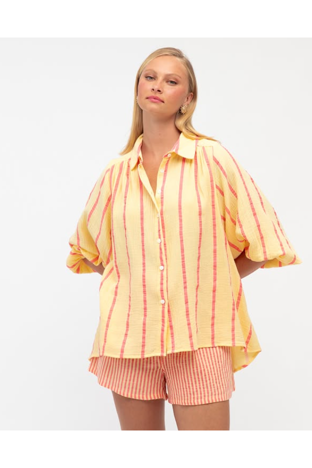 Thelma Pinstripe Shirt Yellow/Orange