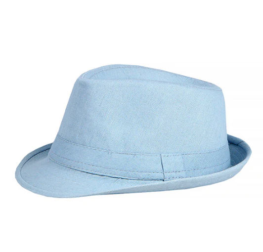Mens Summer Trilby Hat Denim Sky