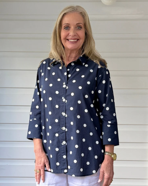 Riviera Spot Shirt Navy/White
