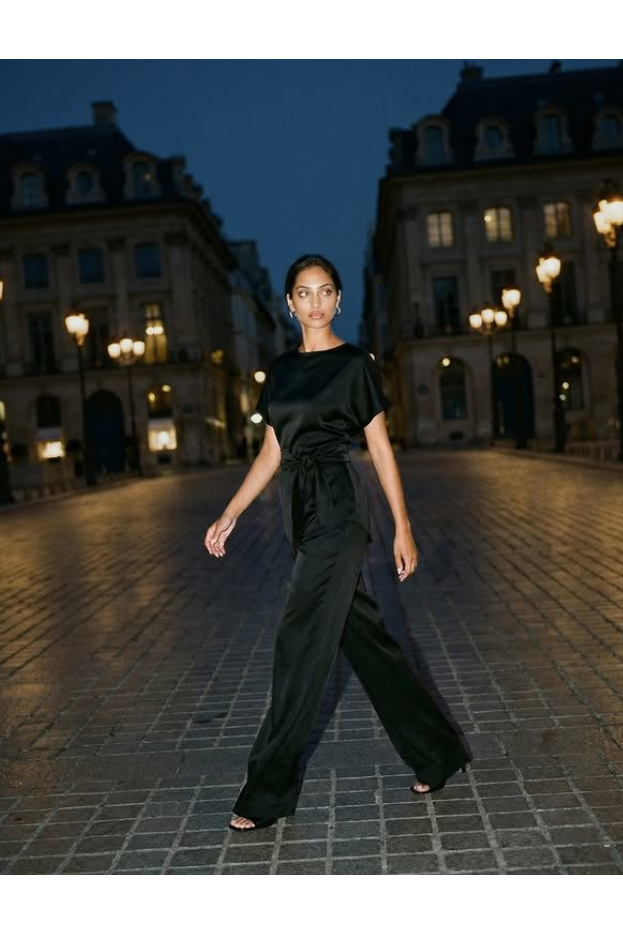 Minnie Satin Pant Black