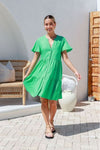 Sofia Linen Dress Green