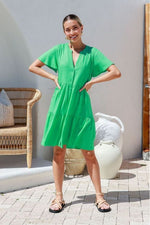 Sofia Linen Dress Green