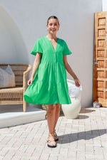 Sofia Linen Dress Green