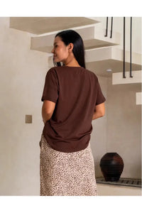 Star Sequin Tee Chocolate