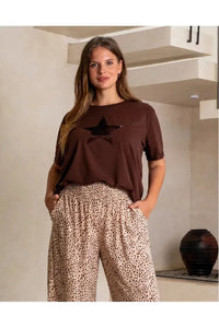 Star Sequin Tee Chocolate