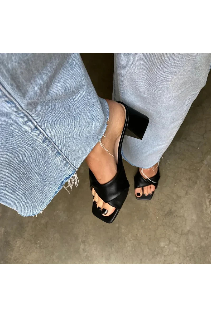 Block heel mules black shop