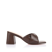 Stella Block Heel Mules Chocolate
