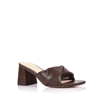 Stella Block Heel Mules Chocolate