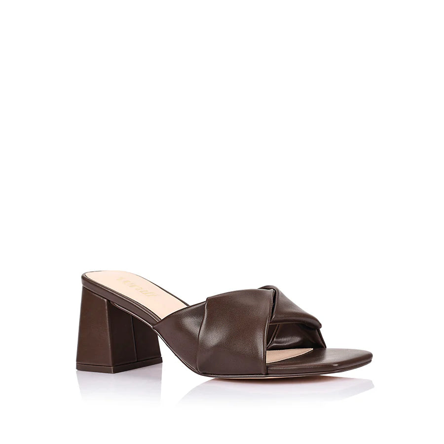 Stella Block Heel Mules Chocolate