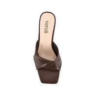 Stella Block Heel Mules Chocolate