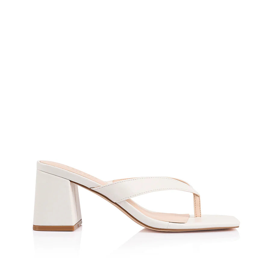 Stoked Block Thong Heel Chalk