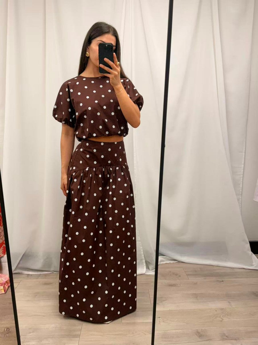 Polka Dot Skirt Chocolate/White