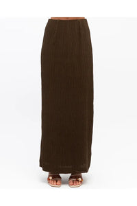 Textured Maxi Skirt Chocolate