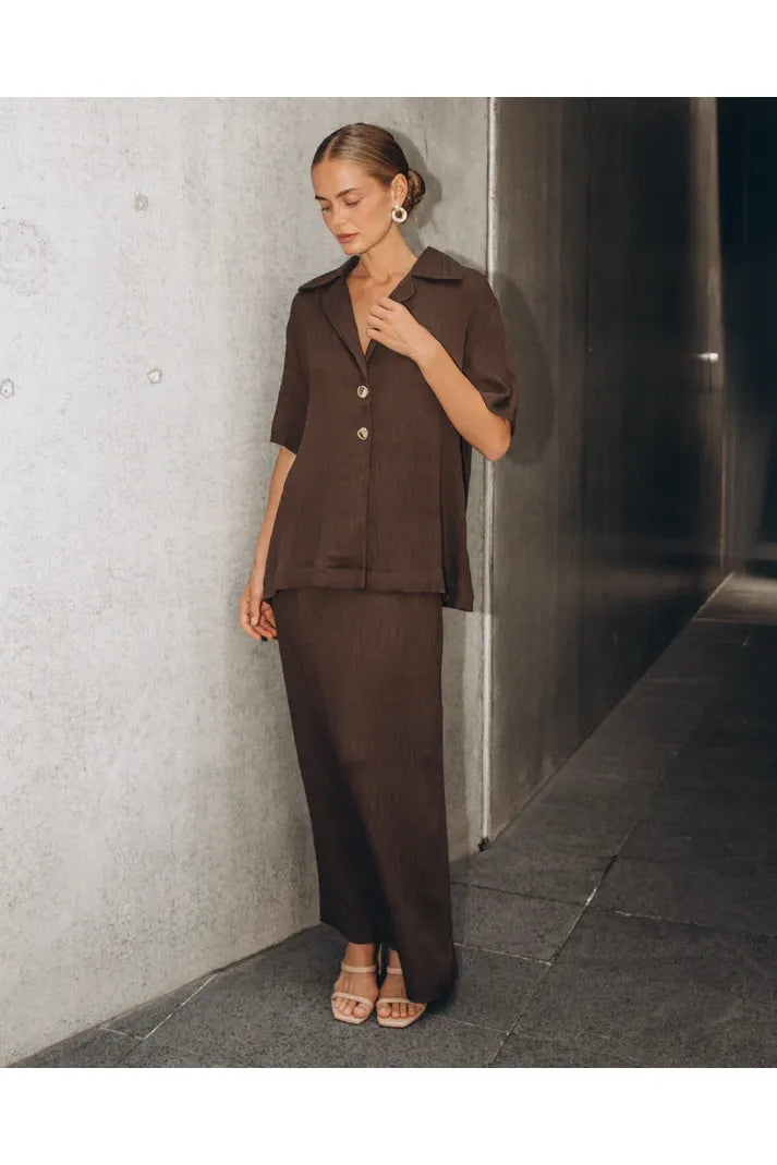 Textured Shirt Chocolate