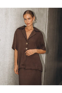 Textured Shirt Chocolate