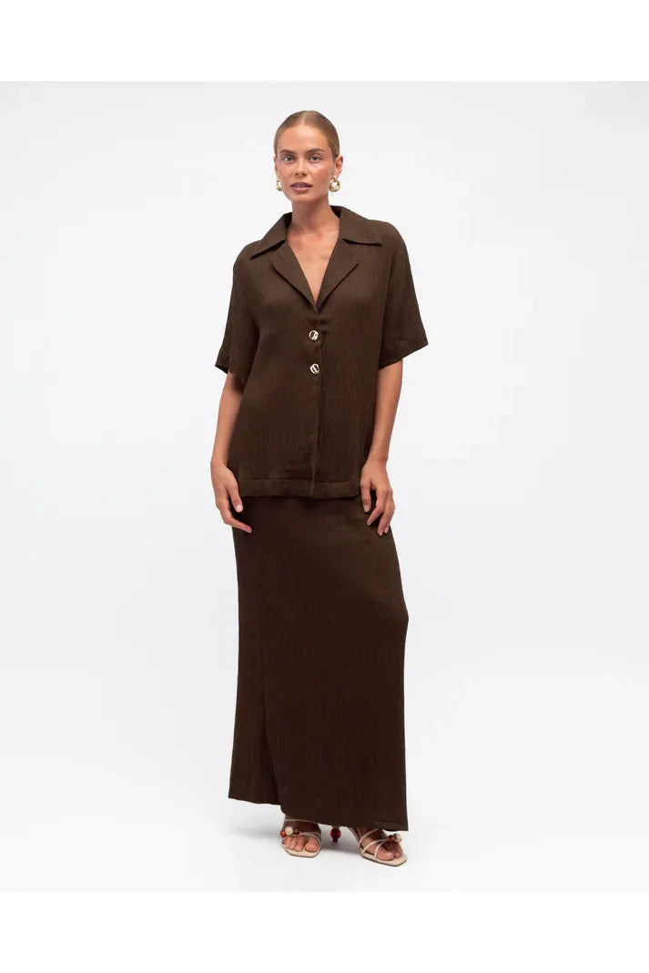 Textured Shirt Chocolate