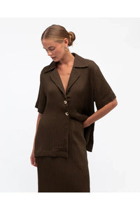 Textured Shirt Chocolate