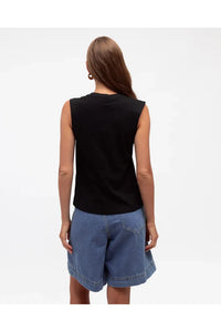 Twist Detail Tank Top Black