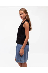 Twist Detail Tank Top Black