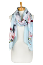 Magnolia Flower Scarf Baby Blue