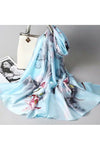 Magnolia Flower Scarf Baby Blue