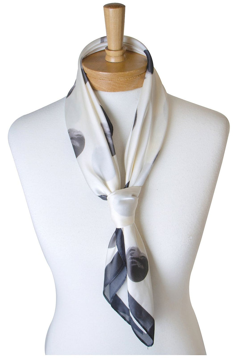 Polka Dot Scarf White