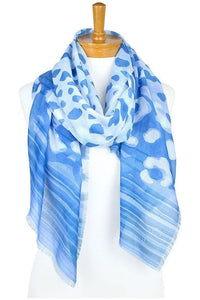 Animal Border Scarf Blue