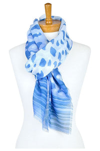 Animal Border Scarf Blue