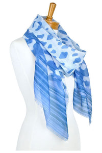 Animal Border Scarf Blue