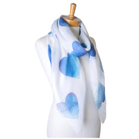 Love Hearts Scarf Royal Blue
