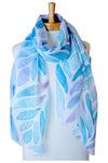 Abstract Leaves Scarf Blue