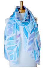 Abstract Leaves Scarf Blue